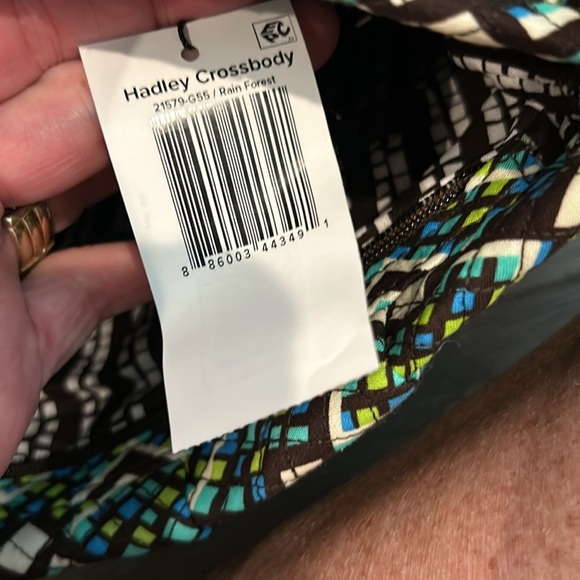 NWT Vera Bradley Hadley Crossbody in Rainforest Purse Blue Green - Picture 5 of 6